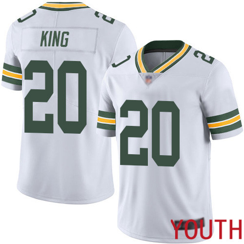 Green Bay Packers Limited White Youth 20 King Kevin Road Jersey Nike NFL Vapor Untouchable
